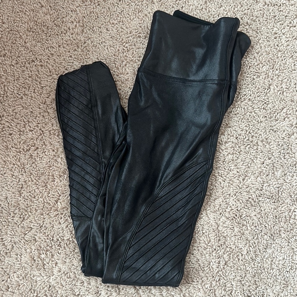 SPANX Black Faux Leather Leggings